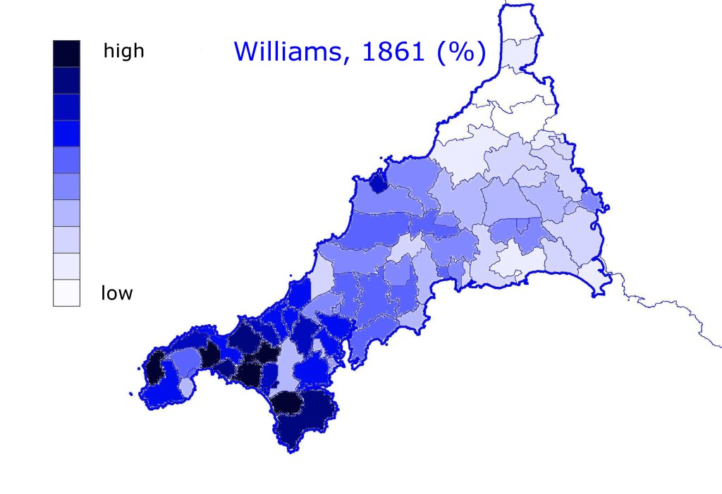 The geography of Cornwall's most common surname tells us a lot about the history of surnames in Cornwall.